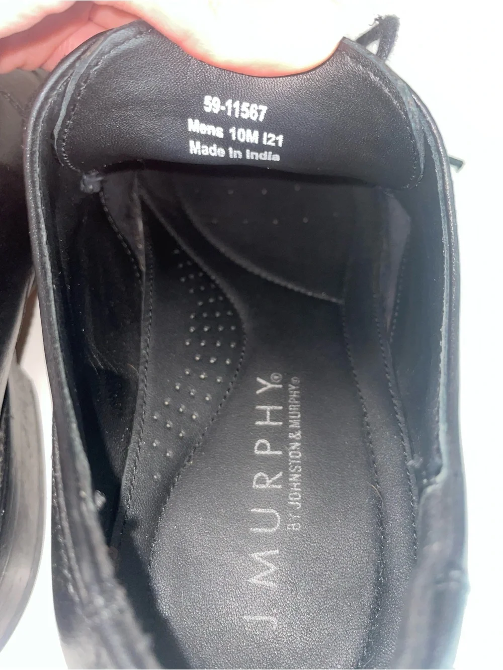 Johnston & Murphy Black Leather Lace-Up Oxfords